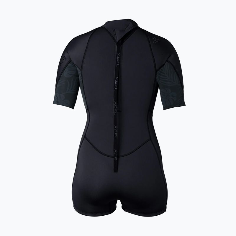 Dámsky plavecký neoprén Xcel Axis Back Zip Spring 2 mm black/palm/monstera print 2