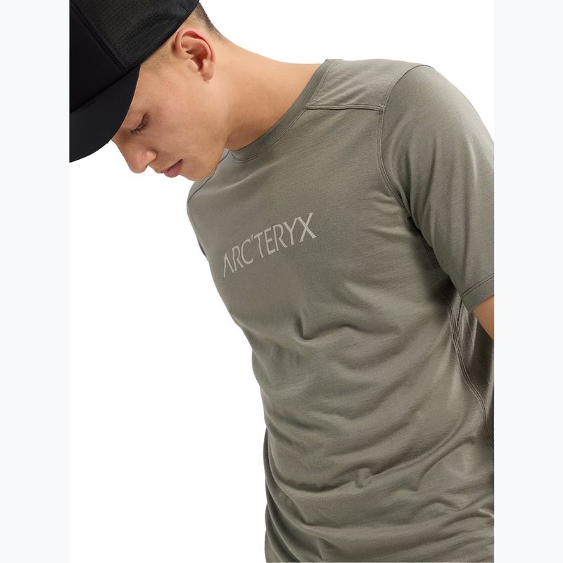 Pánske tričko Arcteryx Ionia Merino Wool Arc'Word Logo forage 4