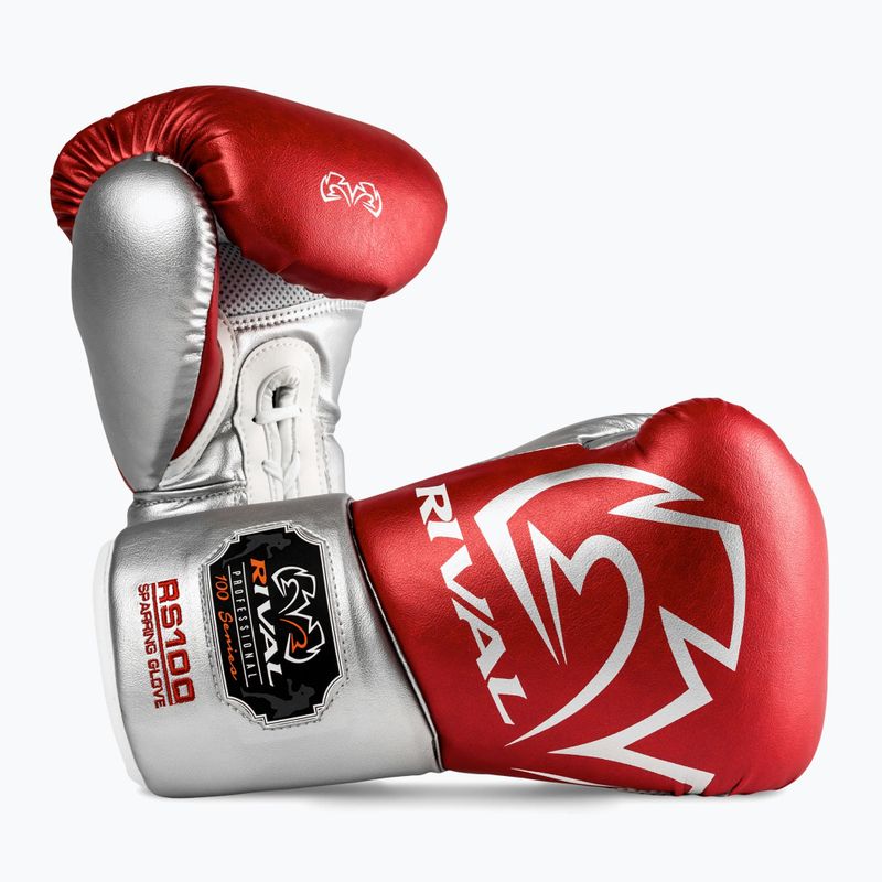 Boxerské rukavice Rival RS100 Professional red/silver 2