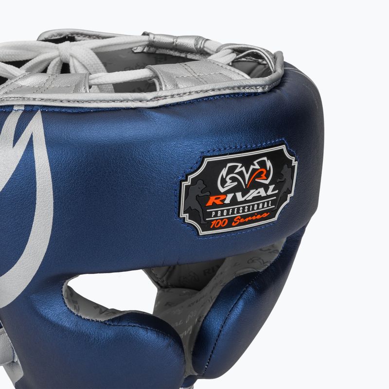 Boxerská prilba Rival RHG100 Professional Headgear blue/silver 4