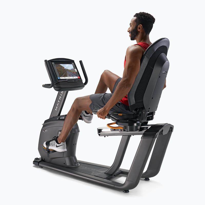 Matrix Fitness ležiaci bicykel R50XIR-02 grafitová sivá 4