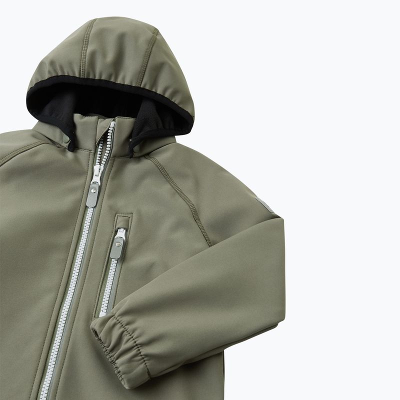 Detská softshellová bunda Reima Vantti sivozelená 9
