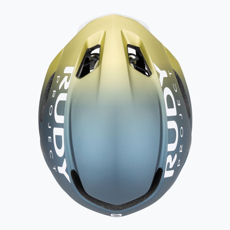 Cyklistická prilba Rudy Project Nytron blue avio/apple green metal matte 6