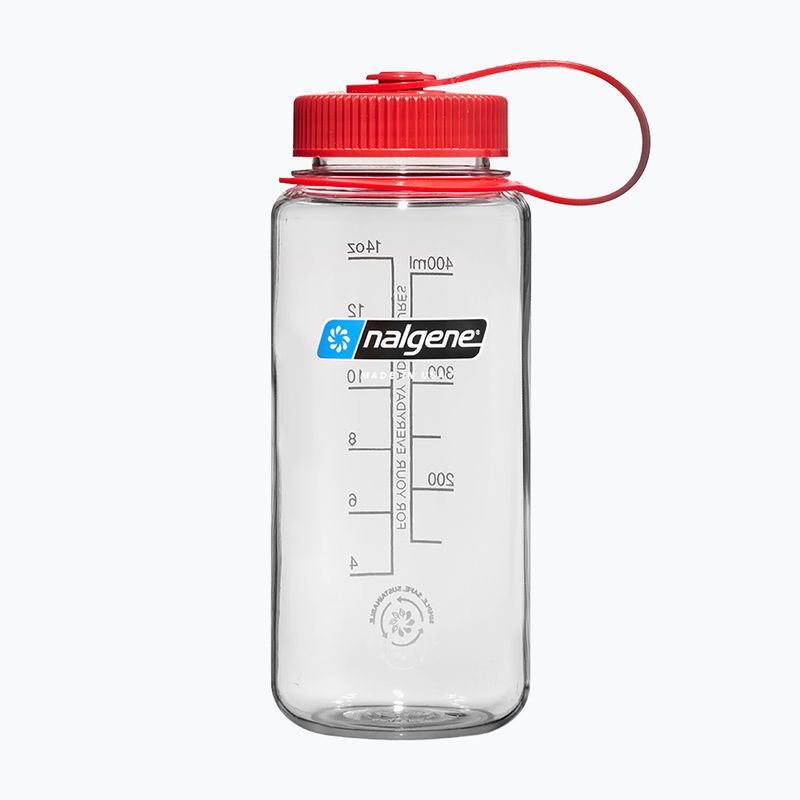 Turistická fľaša Nalgene Wide Mouth clear/red cap