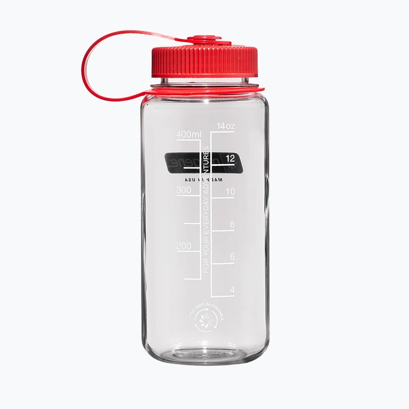 Turistická fľaša Nalgene Wide Mouth clear/red cap 2