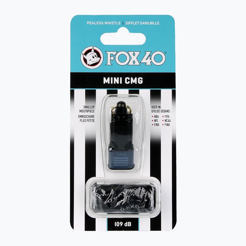 Píšťalka so šnúrou Fox 40 Mini CMG Official čierna 2
