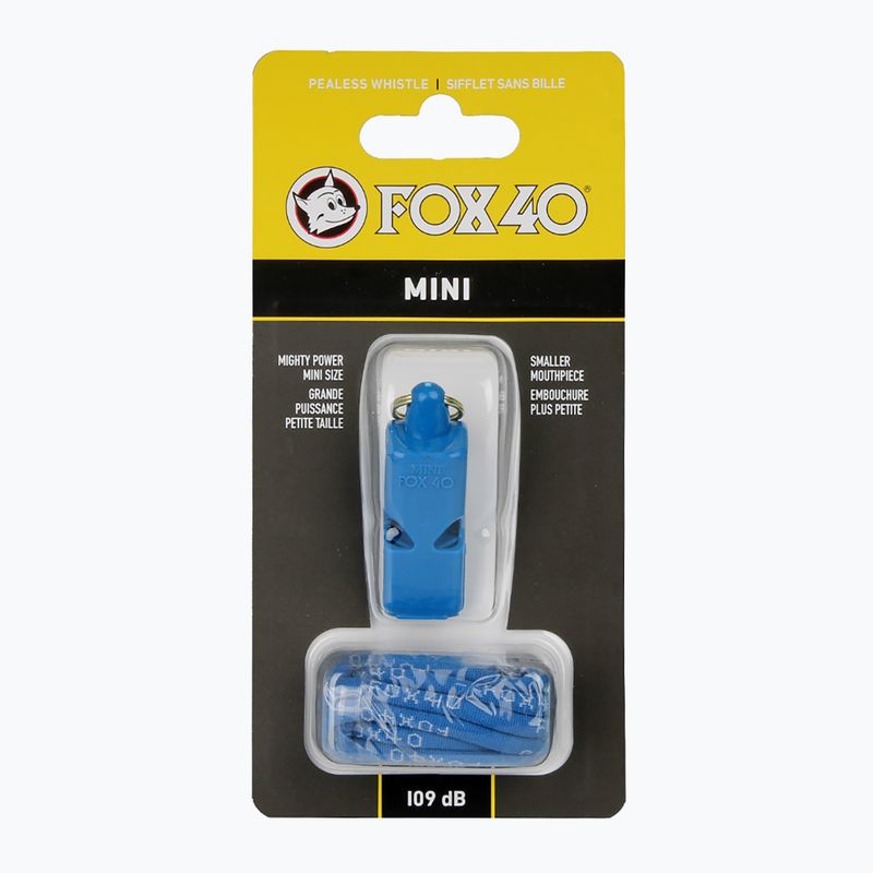 Píšťalka so šnúrou Fox 40 Mini Safety modrá 2