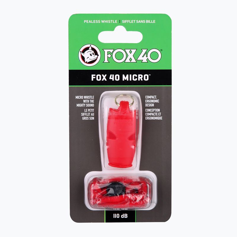 Píšťalka so šnúrou Fox 40 Micro Safety červená 2