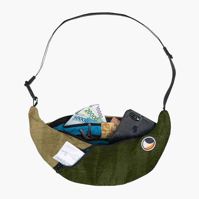 Taška cez rameno Ticket To The Moon Upcycled Sling army green/brown