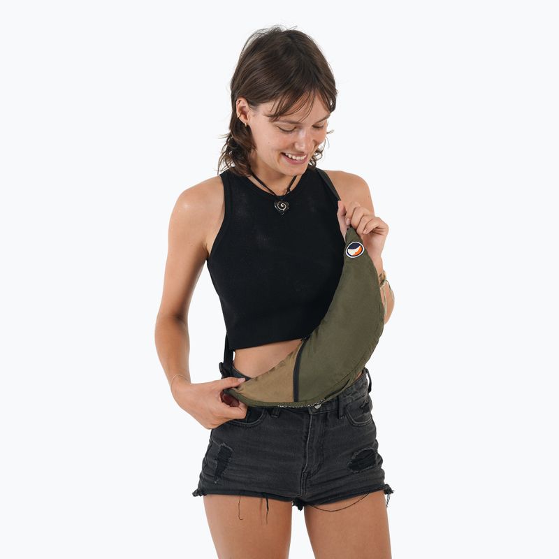 Taška cez rameno Ticket To The Moon Upcycled Sling army green/brown 2