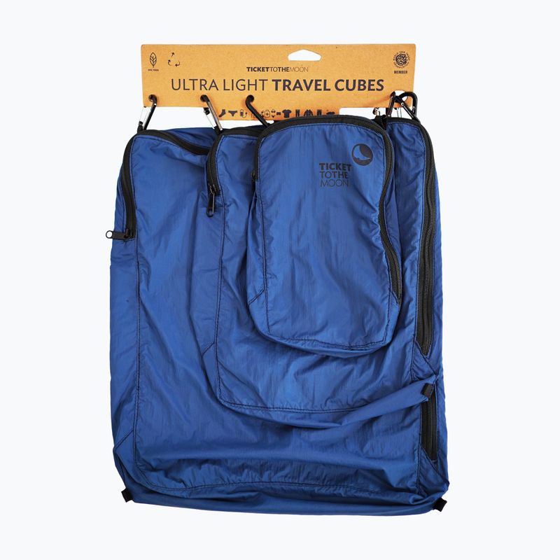 Sada organizérov Ticket To The Moon Travel Cube Set 3 pcs. lightest blue/blue