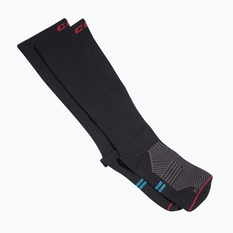 Hokejové ponožky CCM Compression Knee black/red 3