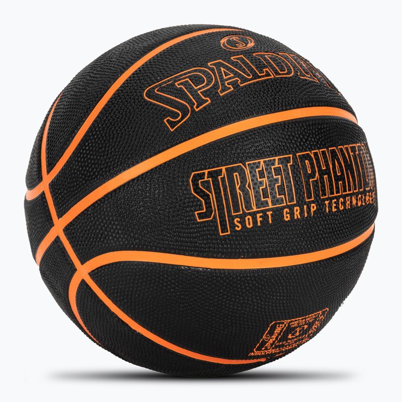 Basketbalová lopta Spalding Phantom basketball black/orange veľkosť 6 2