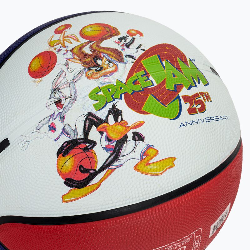 Basketbalová lopta Spalding Space Jam Tune white/red/blue veľkosť 7 4