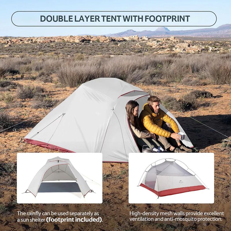 Trekingový stan 3 - miestny Naturehike Updated Cloud Up 3 light grey/red 10