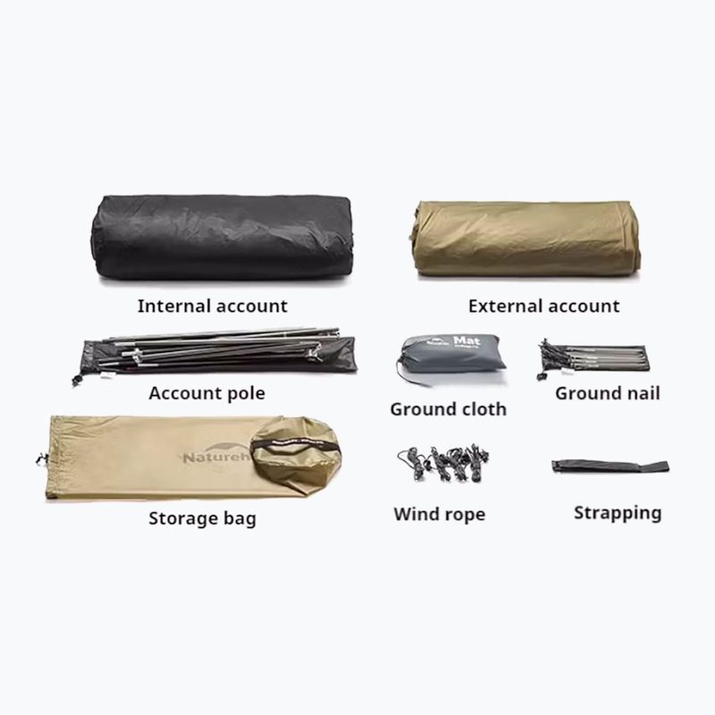 Trekingový stan pre 1 osobu Naturehike Mongar UL1 15D moon rock sand 3