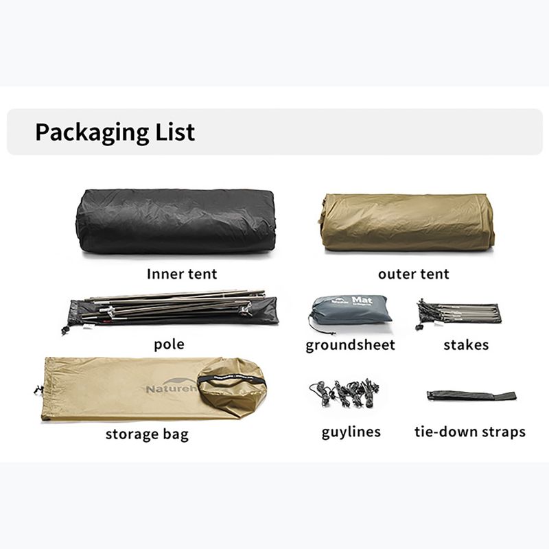 Trekingový stan pre 1 osobu Naturehike Mongar UL1 15D moon rock sand 5
