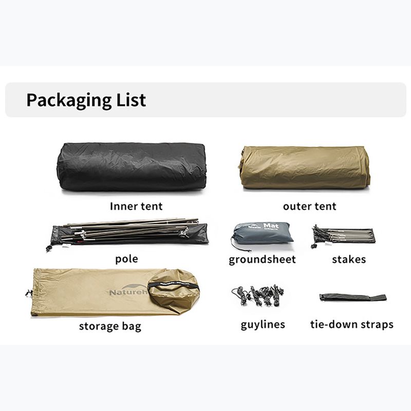 Trekingový stan pre 1 osobu Naturehike Mongar UL1 15D rocky grey 3
