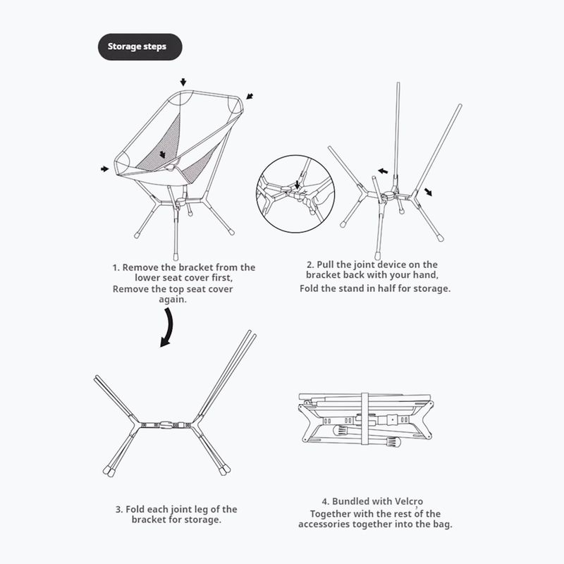 Kempingové kreslo Naturehike Yamami L01 M meteorite black 2