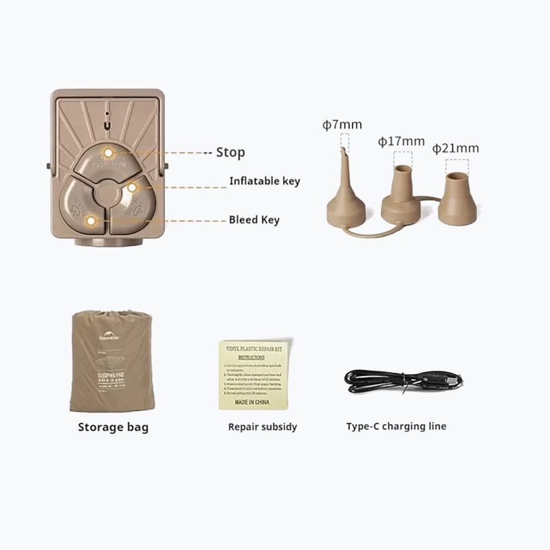 Nafukovací matrac Naturehike Chenjing Single brown 3