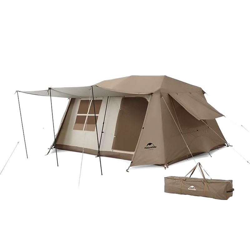 Kempingový stan pre 4 osoby Naturehike Village 13 Ridge Ultimate Edition brown/ti black 9