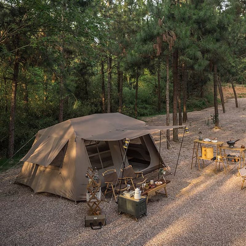 Kempingový stan pre 4 osoby Naturehike Village 13 Ridge Ultimate Edition brown/ti black 5