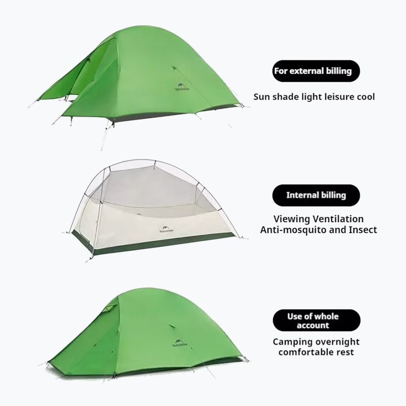 Trekingový stan pre 1 osobu Naturehike Cloud Up 1 Base 210T bud green 2