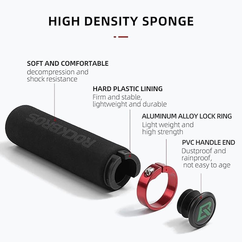 Gripy na riadidlá Rockbros BT1001 Handlebar Grips black/red 3
