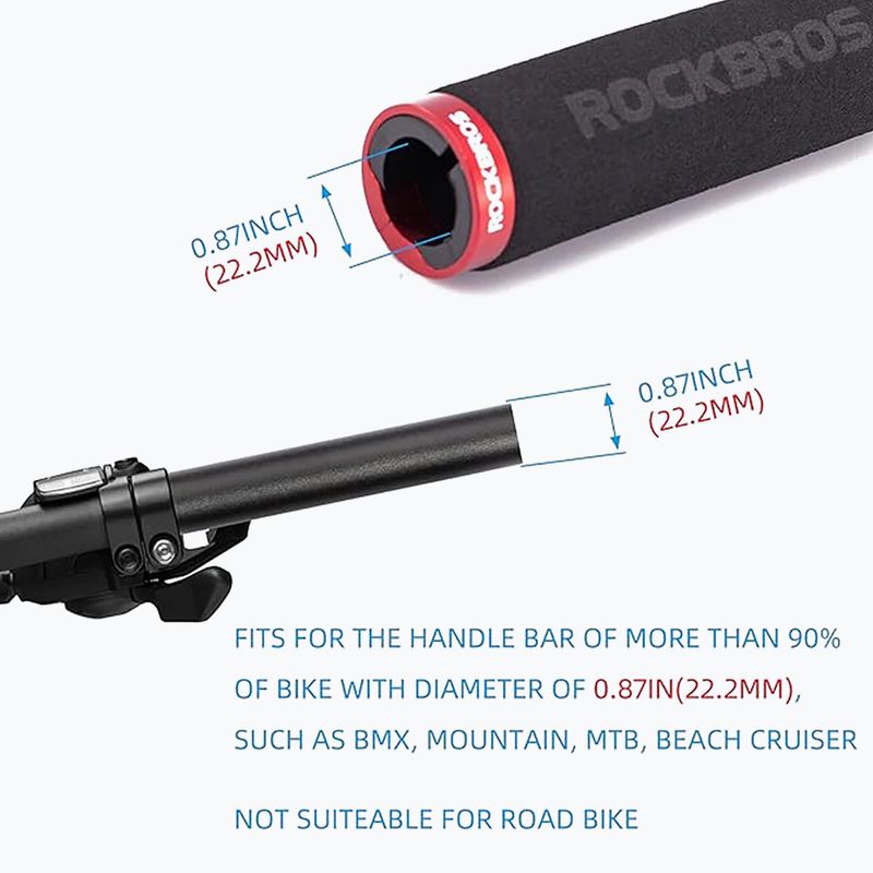 Gripy na riadidlá Rockbros BT1001 Handlebar Grips black/red 4