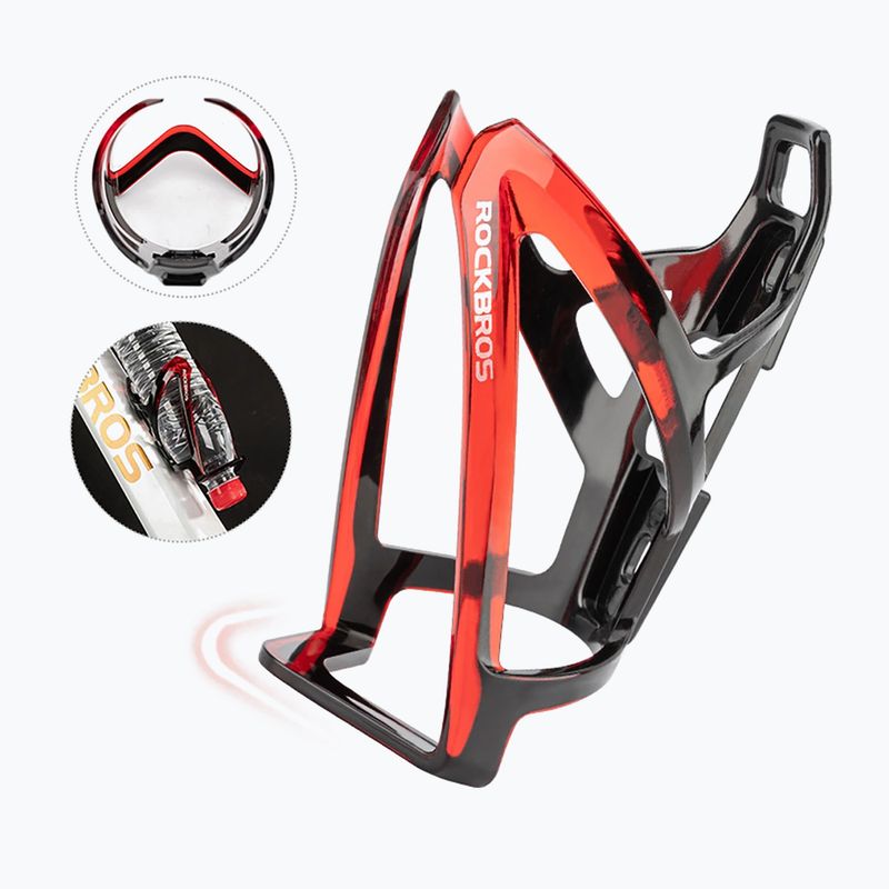 Košík na fľašu na bicykel Rockbros 31210007 Water Bottle Holder black/red 3
