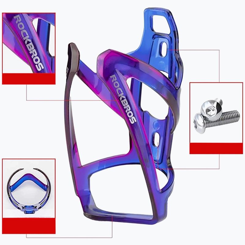 Košík na fľašu na bicykel Rockbros 31210007 Water Bottle Holder blue/purple 3