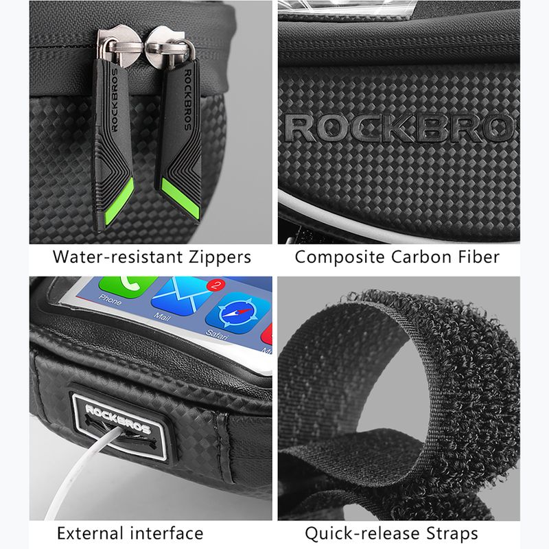 Brašna na rám bicykla Rockbros 010-4BK Bike Front Bag black 2