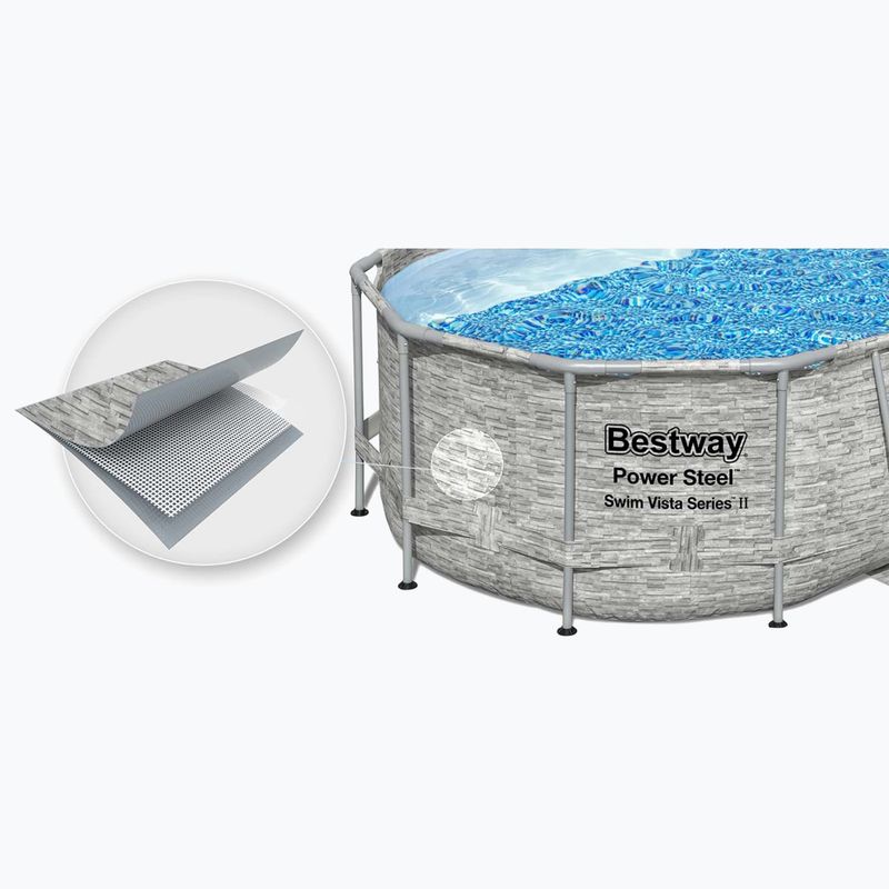Bestway Power Steel Swim Oválny bazénový set série Vista 427x250 cm sivý 4