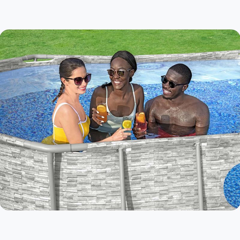 Bestway Power Steel Swim Oválny bazénový set série Vista 427x250 cm sivý 15