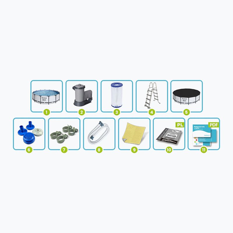 Bestway Steel Pro Max Pool Set 5612Z 488 x 122 cm sivá 9