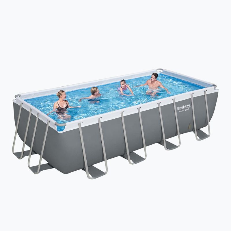 Obdĺžniková bazénová súprava Bestway Power Steel 488 x 244 cm tmavo sivá 2