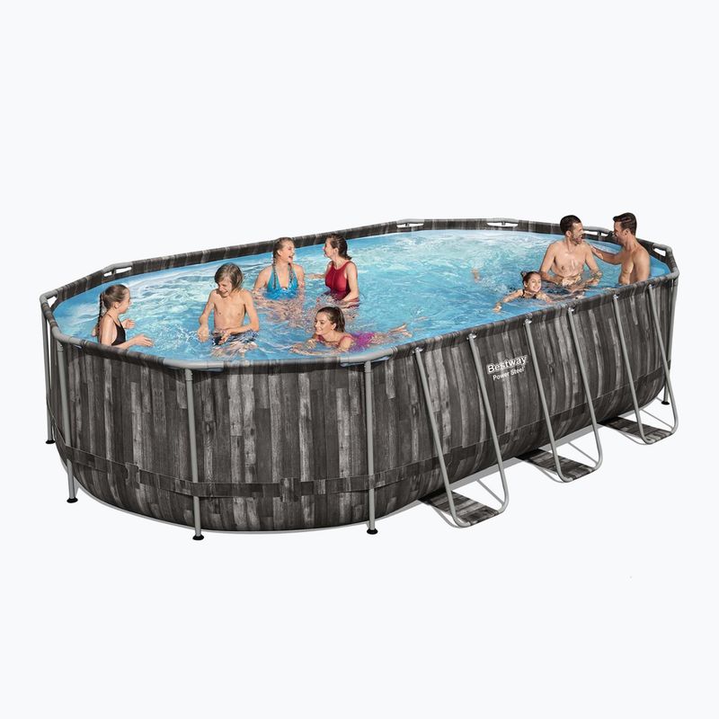 Bestway Power Steel Oval Pool Set 610 x 366 cm hnedý 2