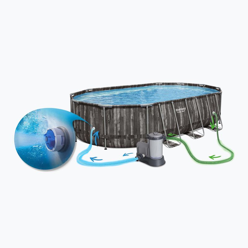 Bestway Power Steel Oval Pool Set 610 x 366 cm hnedý 5