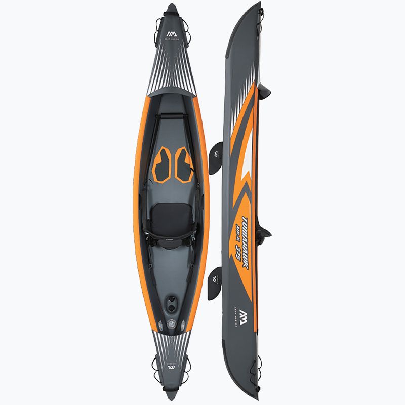 Aqua Marina Tomahawk šedý Air-K 375 vysokotlakový nafukovací kajak pre 1 osobu 12'4″ 2