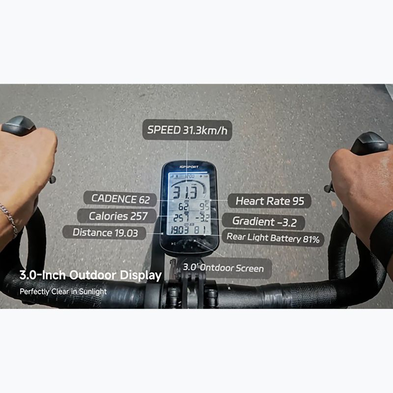 Cyklistický počítač iGPSport GPS BSC100 Max black 7