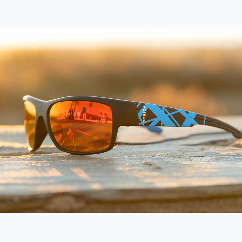 Slnečné okuliare Aztron Avatar-X2 matt black/gloss blue/polarized sahara red mirror/brown 7