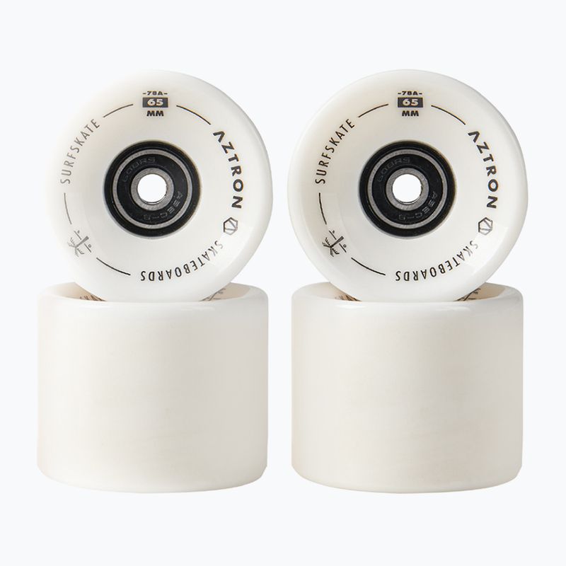 Aztron Surfskate 65 mm / 78A kolieska na skateboard 4 ks žiarivo biele