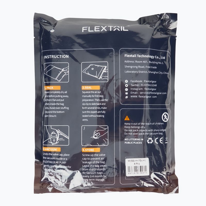 Sada vakuových sáčkov Flextail Vacuum 4pack M clear 2