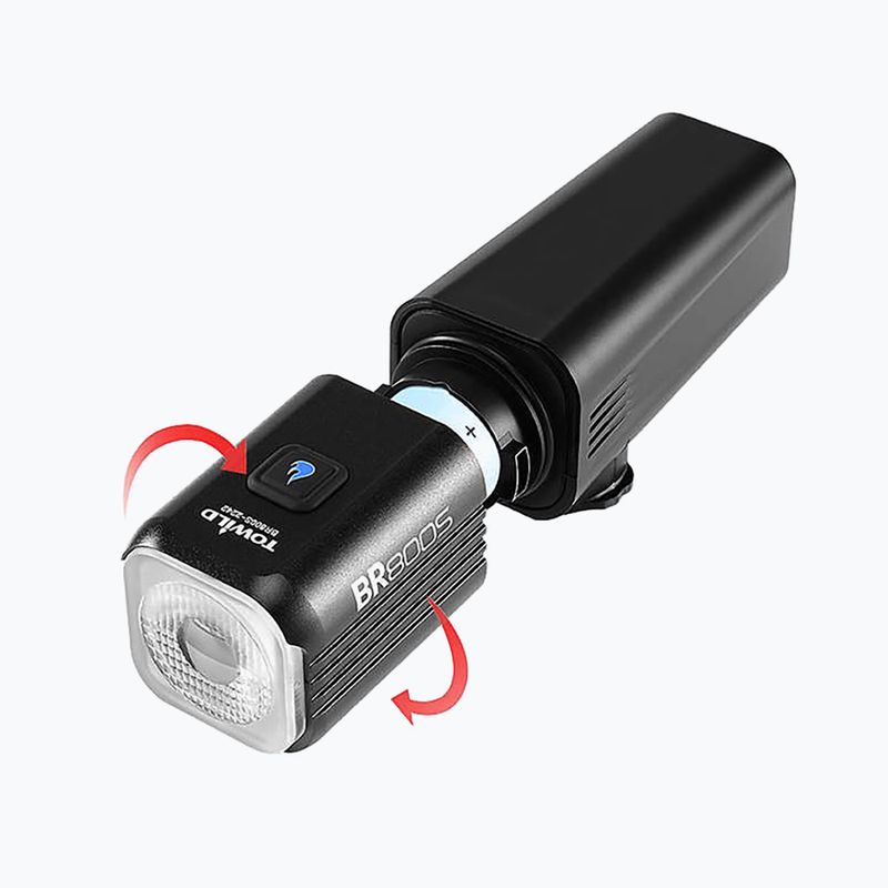 Towild BR800S čierne predné svetlo na bicykli 5