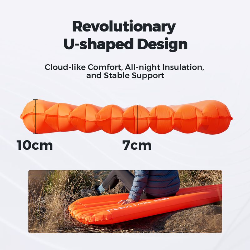 Nafukovací matrac Flextail Zero R05 Regular orange 9