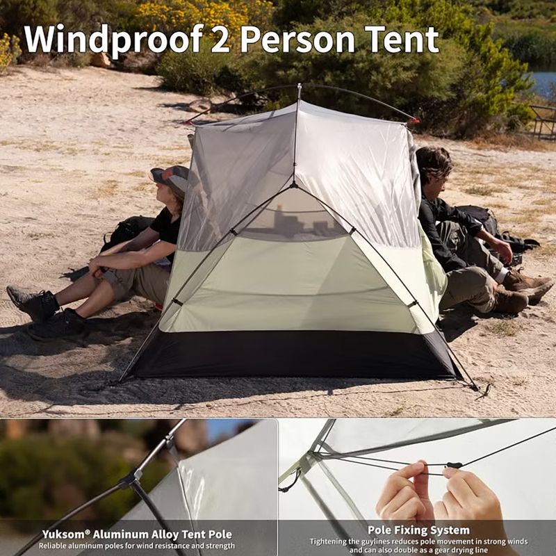 Trekingový stan pre 2 osoby Naturehike Mongar Pro 2 20D light grey 2