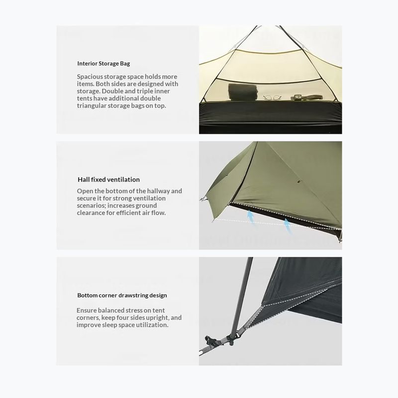 Trekingový stan pre 1 osobu Naturehike Mongar Pro 1 20D olive 5