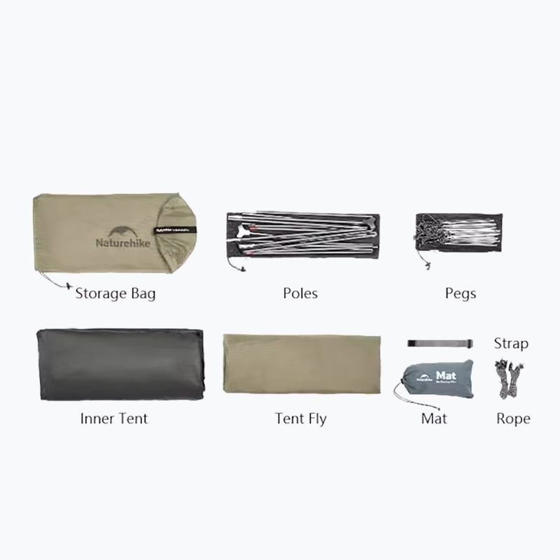 Trekingový stan pre 3 osoby Naturehike Cloud Up 3 Pro 20D light gray/red 2