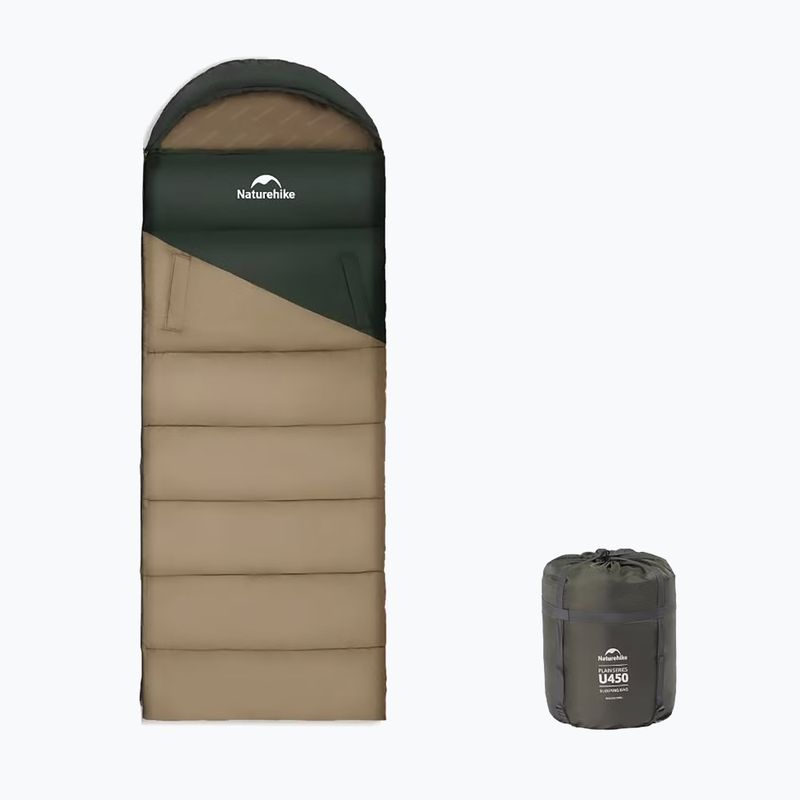 Spacák Naturehike U450 Sunny Day Right dark green/brown 2