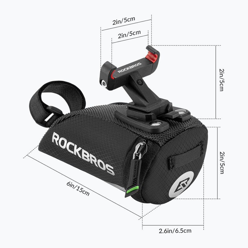 Cyklistická taška pod sedlo Rockbros C28 0,2 l čierna 2